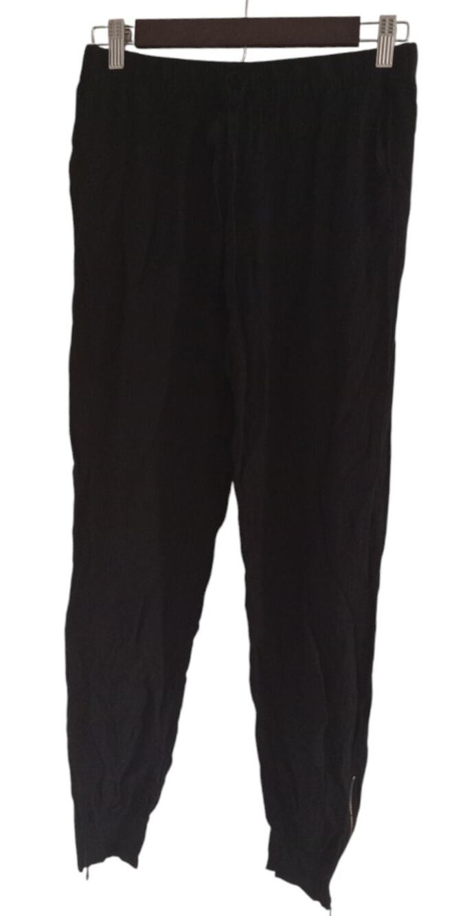 Max Studio High Rise Black Lightweight 100% Rayon Trouser Jogger Pants XS